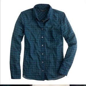 ✨ J. Crew Crinkle Boy Shirt Black Watch Plaid ✨